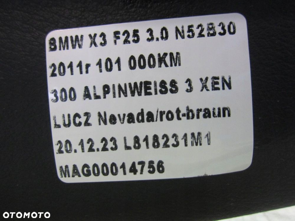 BMW X3 F25 X4 F26 PODŁOKIETNIK WSPORNIK KONSOLI BRĄZOWY ROTBRAUN 9216673 - 13