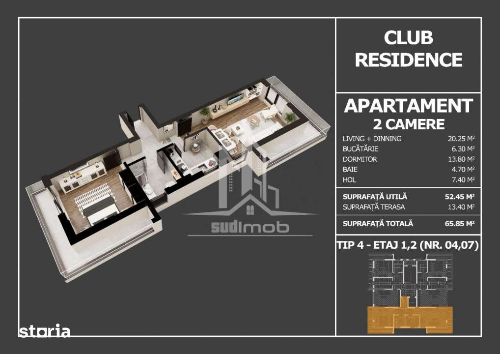 Interior view of Apartament 2 bedroom in Strada Postalionului