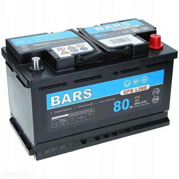 Akumulator Bars EFB LINE 12V 80Ah 800A L4 StartStop P - 21,6 kg - 1