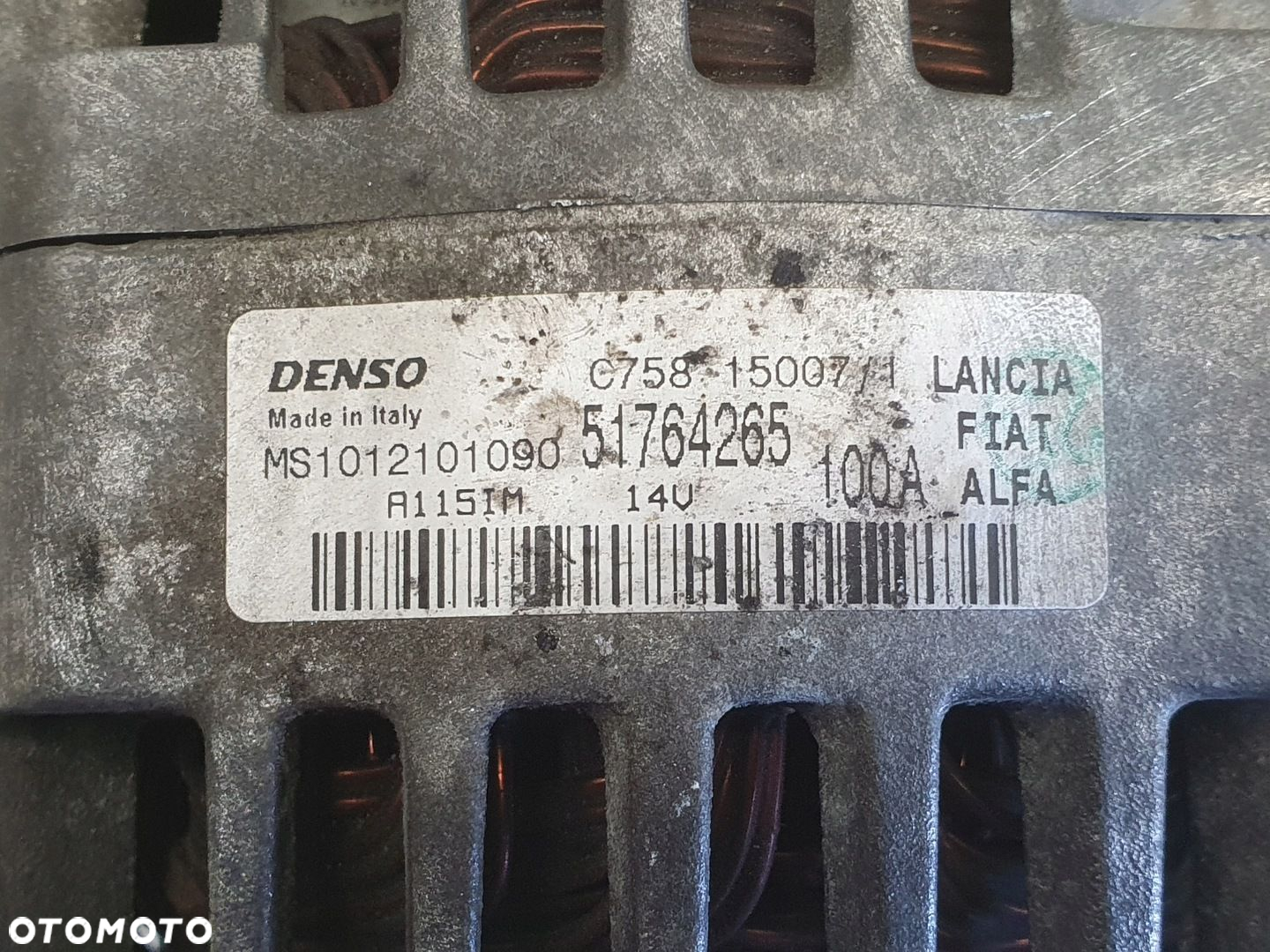 Alfa Romeo 159 1.9 JTD ALTERNATOR 51764265 denso 100A - 2