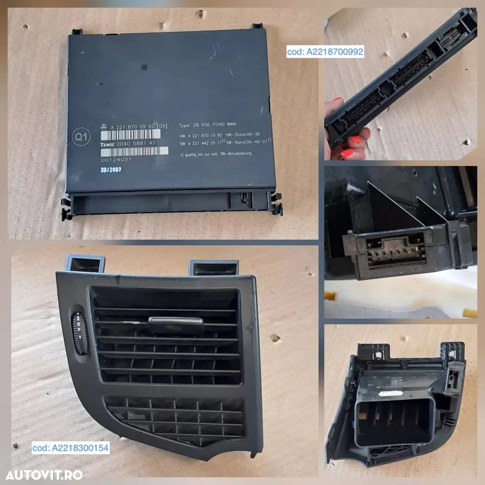 Subwoofer harman/kardon SAM modul bluetooth amplificator audio ceasuri bord benzina cd player audio oglinda stg dr grila ventilatie calculator suspensie mercedes s class w221 2005-2013 - 7