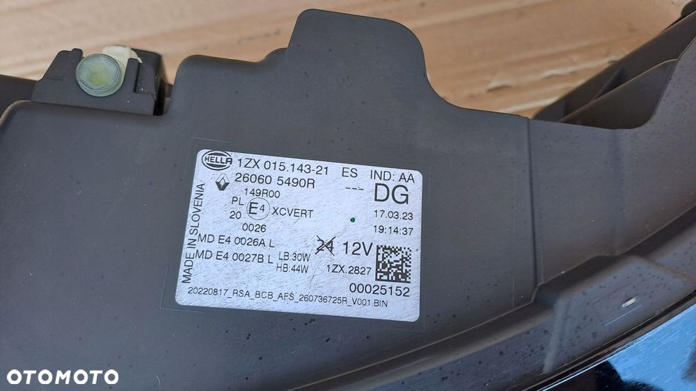 RENAULT MEGANE V E-TECH LEWA LAMPA FULL LED 260605490R UŻYWANA - 6