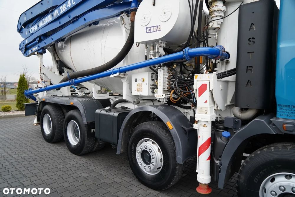 Inny ASTRA VEICOLI 84 44 / POMPOGRUSZKA / 8X4 / BETONIARKA 9 M3 + POMPA CIFA MAGNUM MK 28,4 L / STEROWANIE RADIOWE / NOWE BADANIE UDT - 12