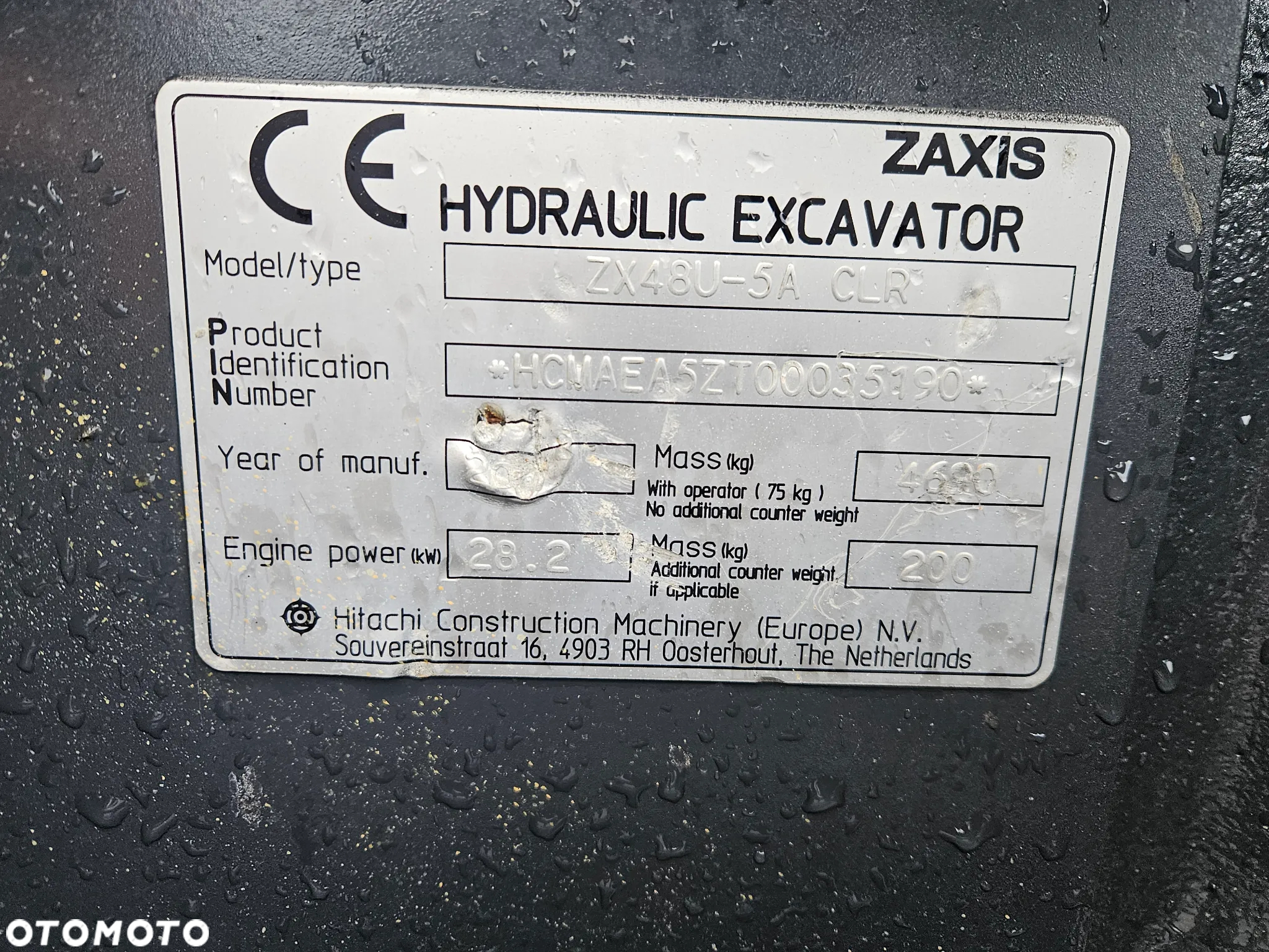 Hitachi ZX48U-5A / SPROWADZONA Z FRANCJI / 5 TON / 2 300 MTH / KLIMATYZACJA - 24