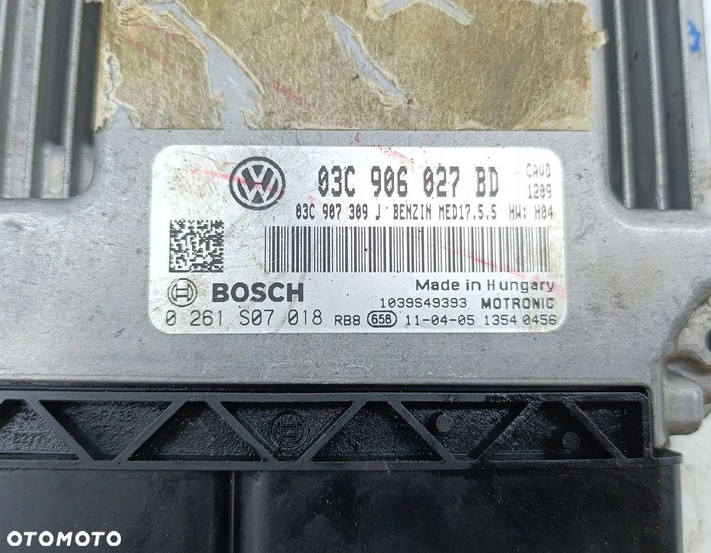 KOMPUTER SILNIKA STEROWNIK VW GOLF VI 1.4 TSI 03C906027BD 0261S07018 - 3
