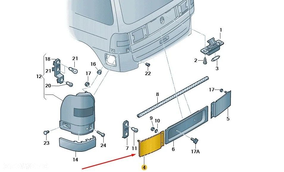 Lampa Seat Alhambra I Lift 00-10r. NOWA lewa tylna w klapę bagażnika EU Oryginalna 7m7945093e - 1