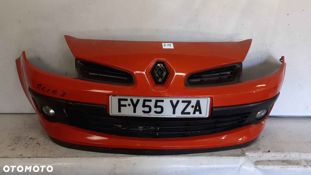 } ZDERZAK PRZÓD PRZEDNI RENAULT CLIO III 3 TED75 CZERWONY 195 HALOGENY