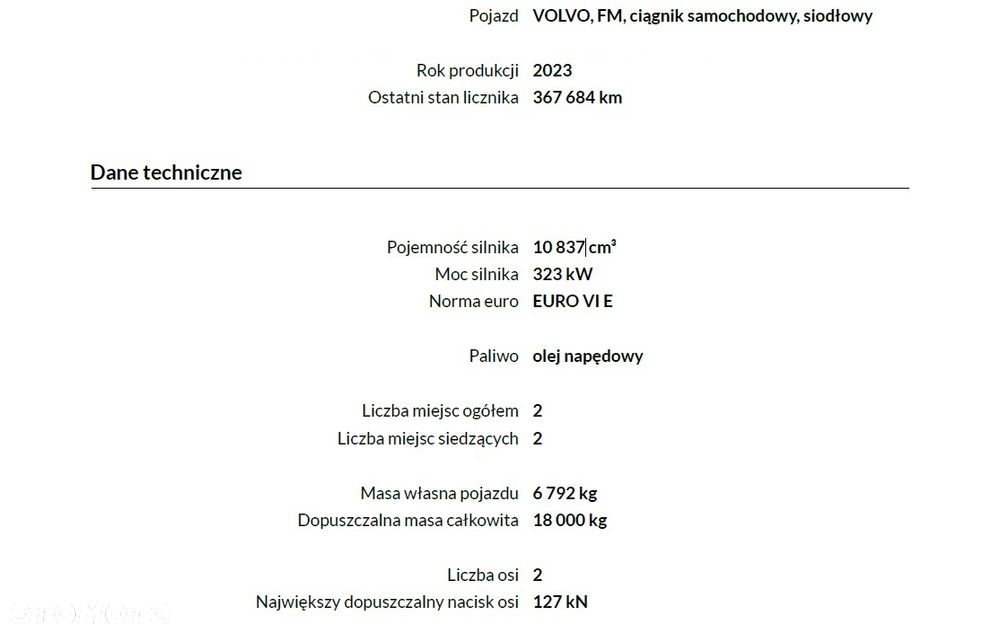 Volvo 2023 FM430 ADR salon PL - 2