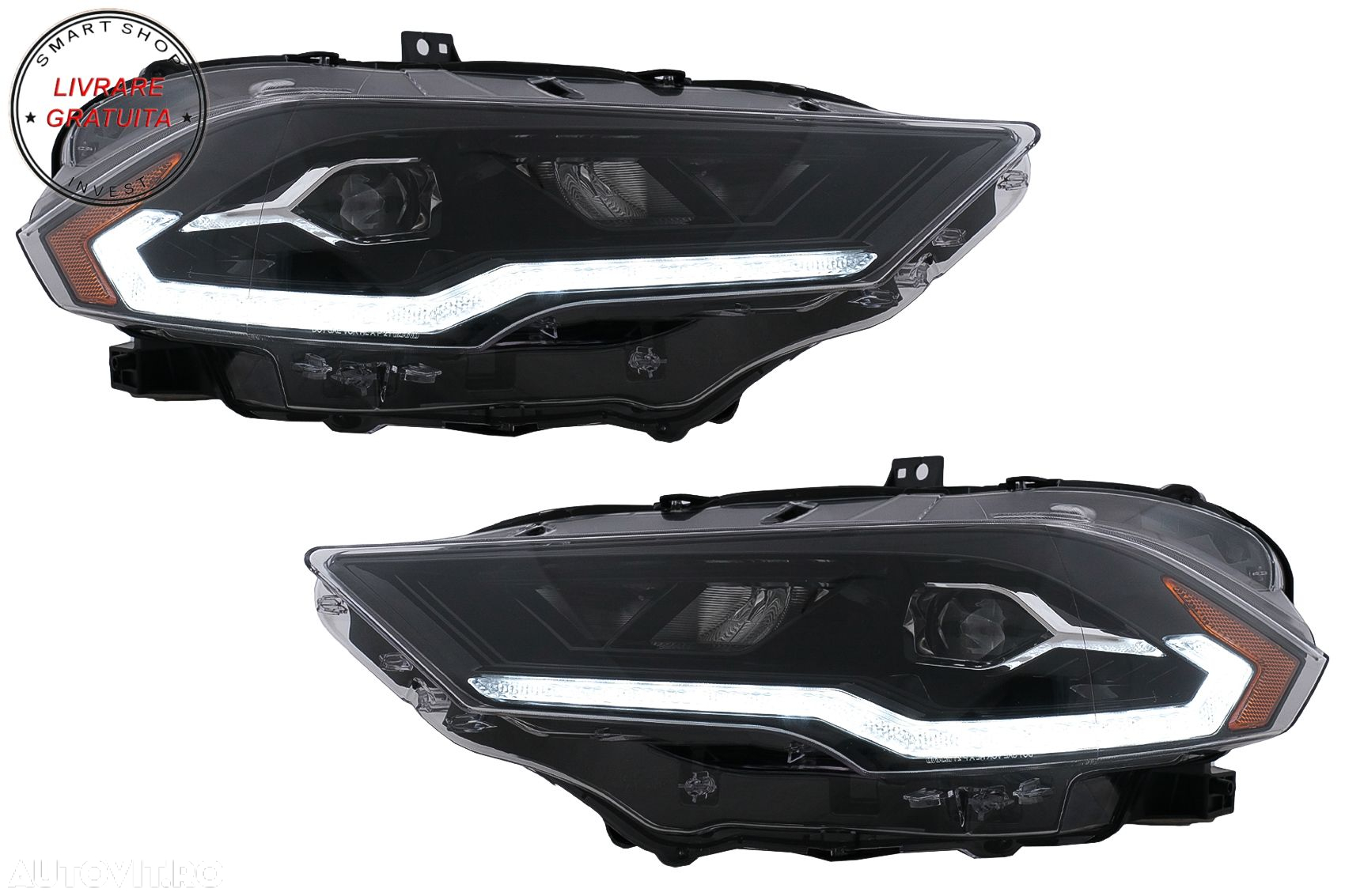 Faruri LED Ford Mustang Facelift (2018-2023) Negru Semnal Dinamic- livrare gratuita - 8