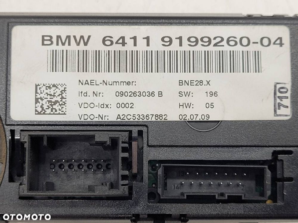 PANEL STEROWANIA NAWIEWU KLIMATYZACJI BMW 1 E87 E81 E90 E91 9199260 - 10