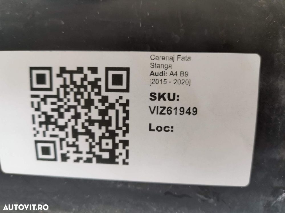 Carenaj Fata Stanga Audi A4 B9 2015 2016 2017 2018 2019 2020 Original - 8