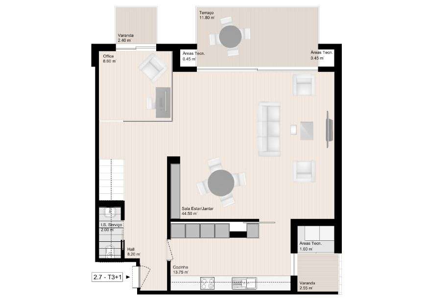 WHITE II junto praias, T3 Duplex Office, com vistas mar - Grande imagem: 2/45