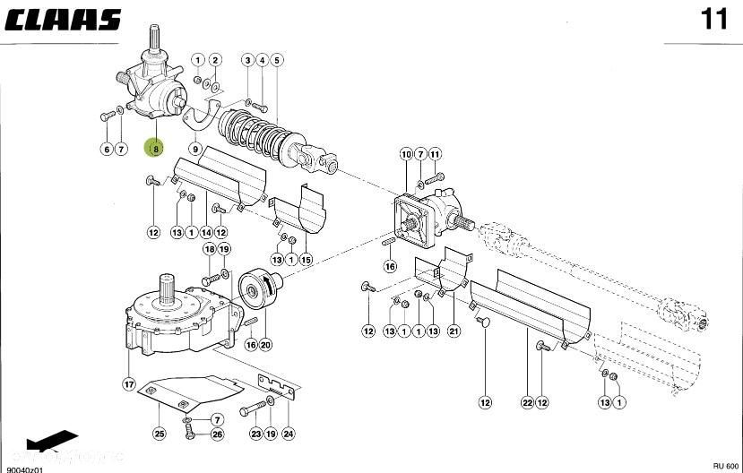 Claas RU600 - przekładnia rotora 0009968711 - 1