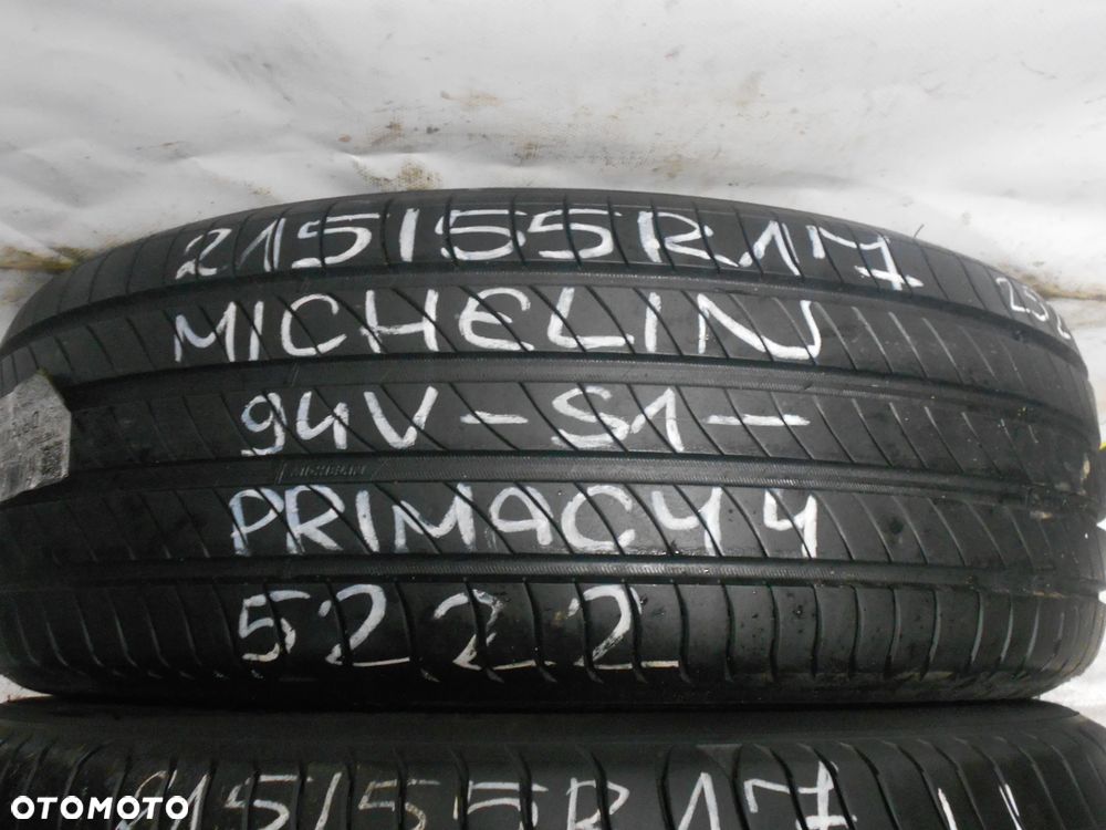 OPONY  215/55R17 MICHELIN PRIMACY 4 S1 DOT 5222 /  2521 7.4MM - 3