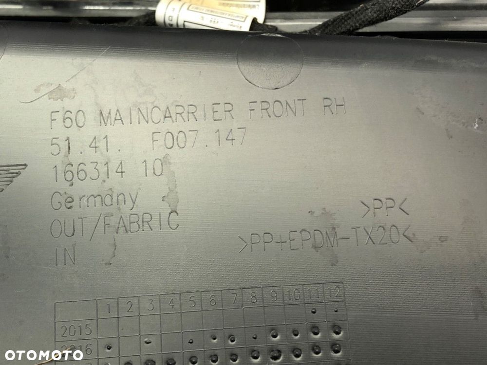 BOCZEK DRZWI PRAWY PRZÓD  MINI MINI COUNTRYMAN (F60) 2016 - 2022 Cooper 100 kW [136 KM] benzyna - 4