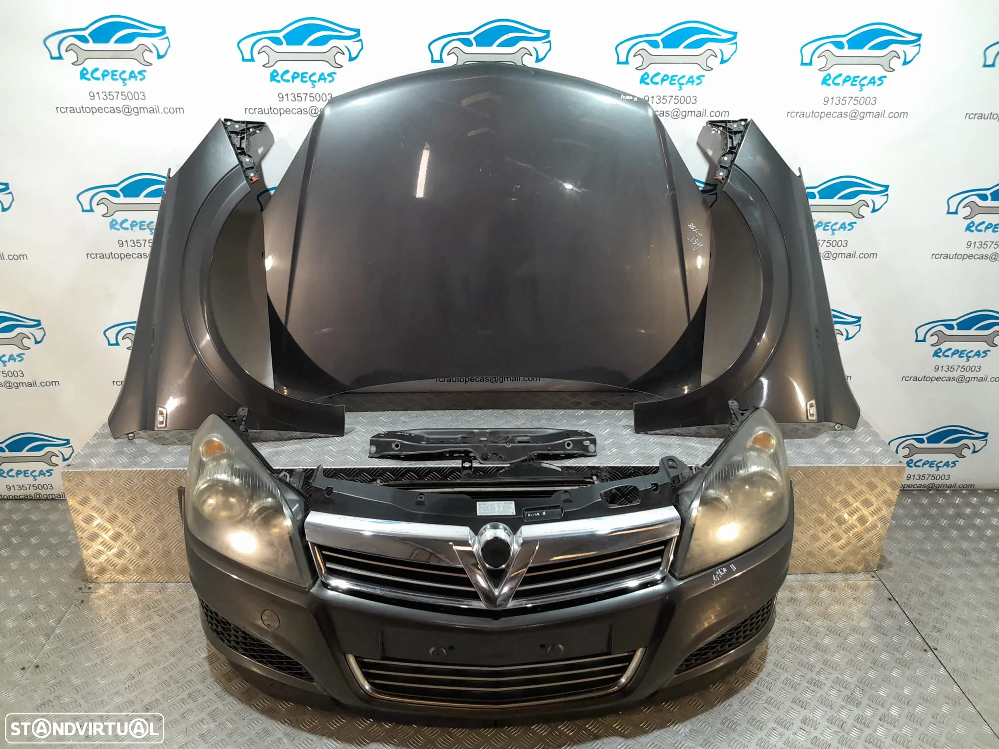 FRENTE COMPLETA OPEL ASTRA H A04 CAPOT PARACHOQUES GUARDA-LAMAS OTICAS RADIADOR VENTILADOR FRENTE FIBRA REFORÇO - 17