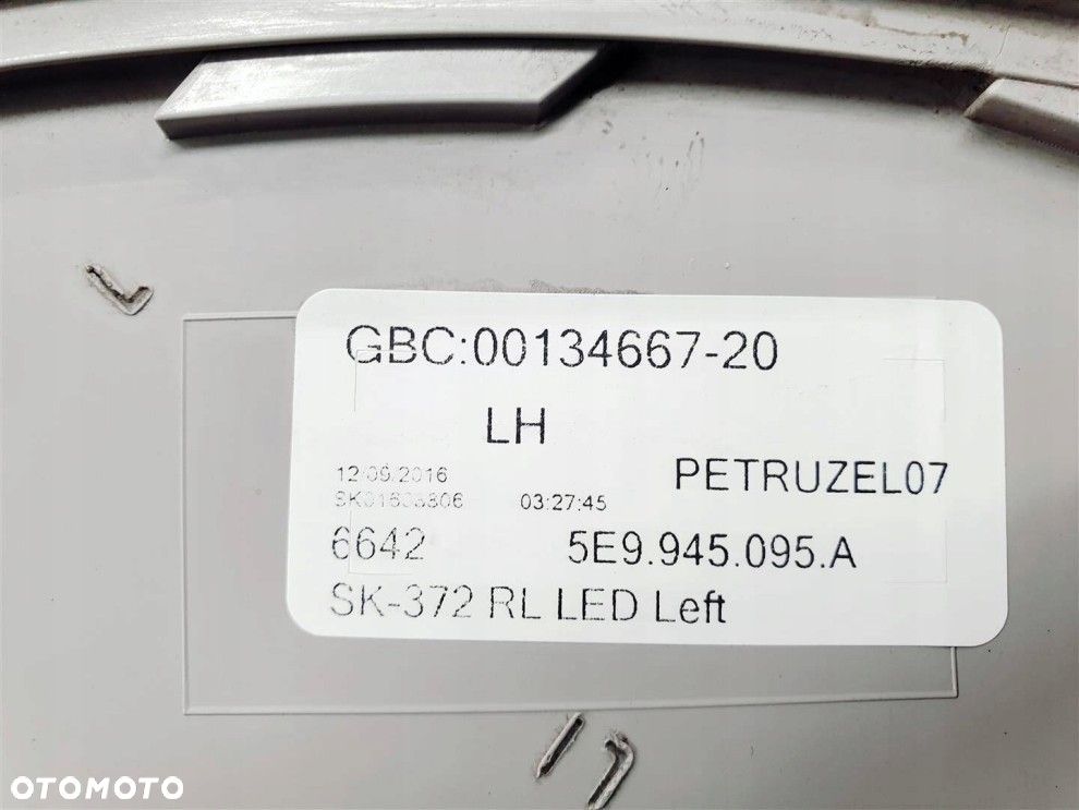 SKODA OCTAVIA 3 III KOMBI 13r+ LEWA TYLNA LAMPA 2X LED ORYG. EU 5E9945095A - 10