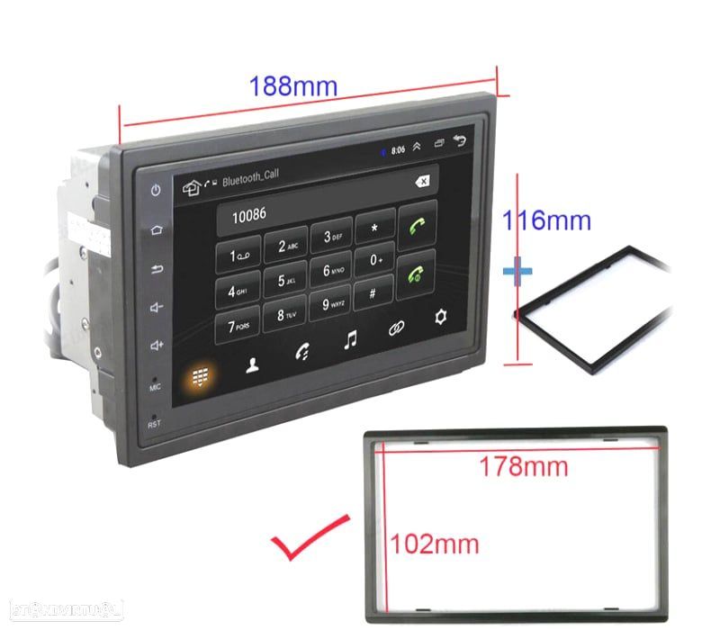 AUTO RADIO 2DIN 9" TÁCTIL ANDROID 13 GPS BLUETOOTH USB SD - 3