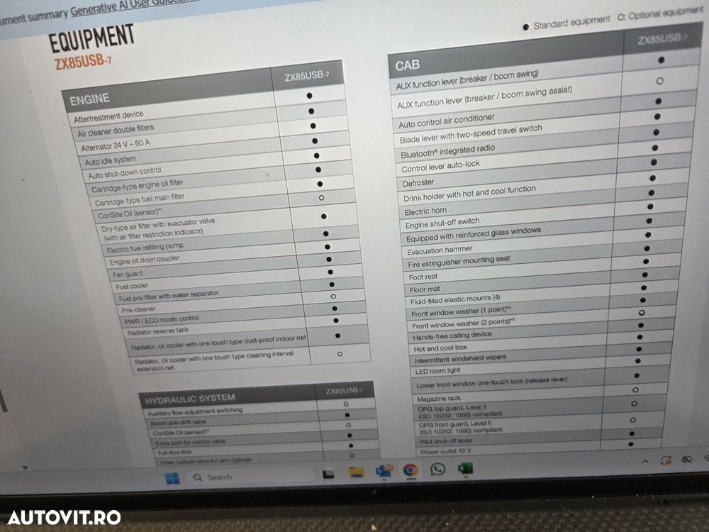 Hitachi ZX85, 8.5t,, 2021, 2.429h, lama,  CUPLA RAPIDA HIDRAULICA+ 3 CUPE NOI, instalatie picon, a doua inst. hidraulica, SENILE CAUCIUC NOI, protectie cabina, posibilitate leasing 4 ani-PROMOTIE 59.900 EUR+TVA - 34