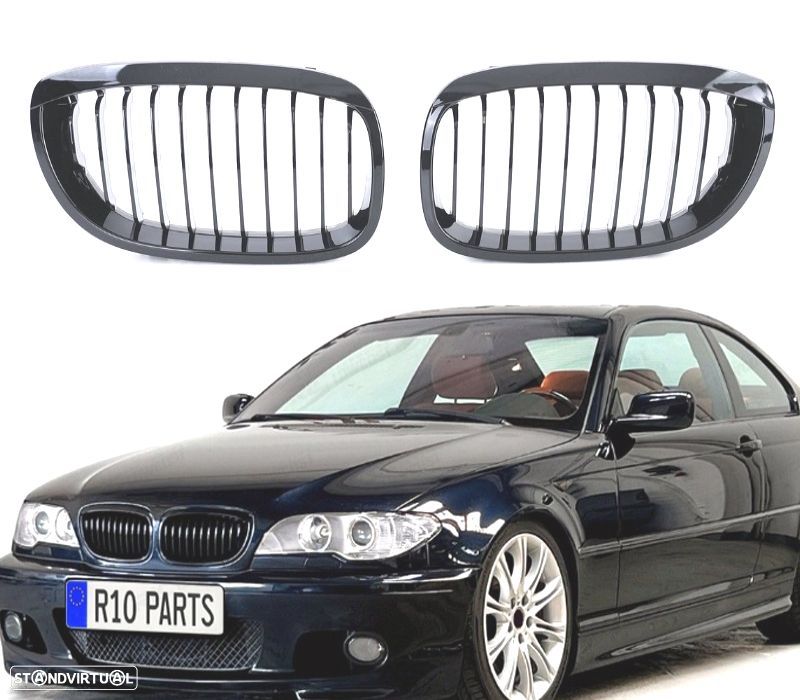 GRELHAS BMW E46 COUPE CABRIO 03-06 PRETO BRILHANTE - 1