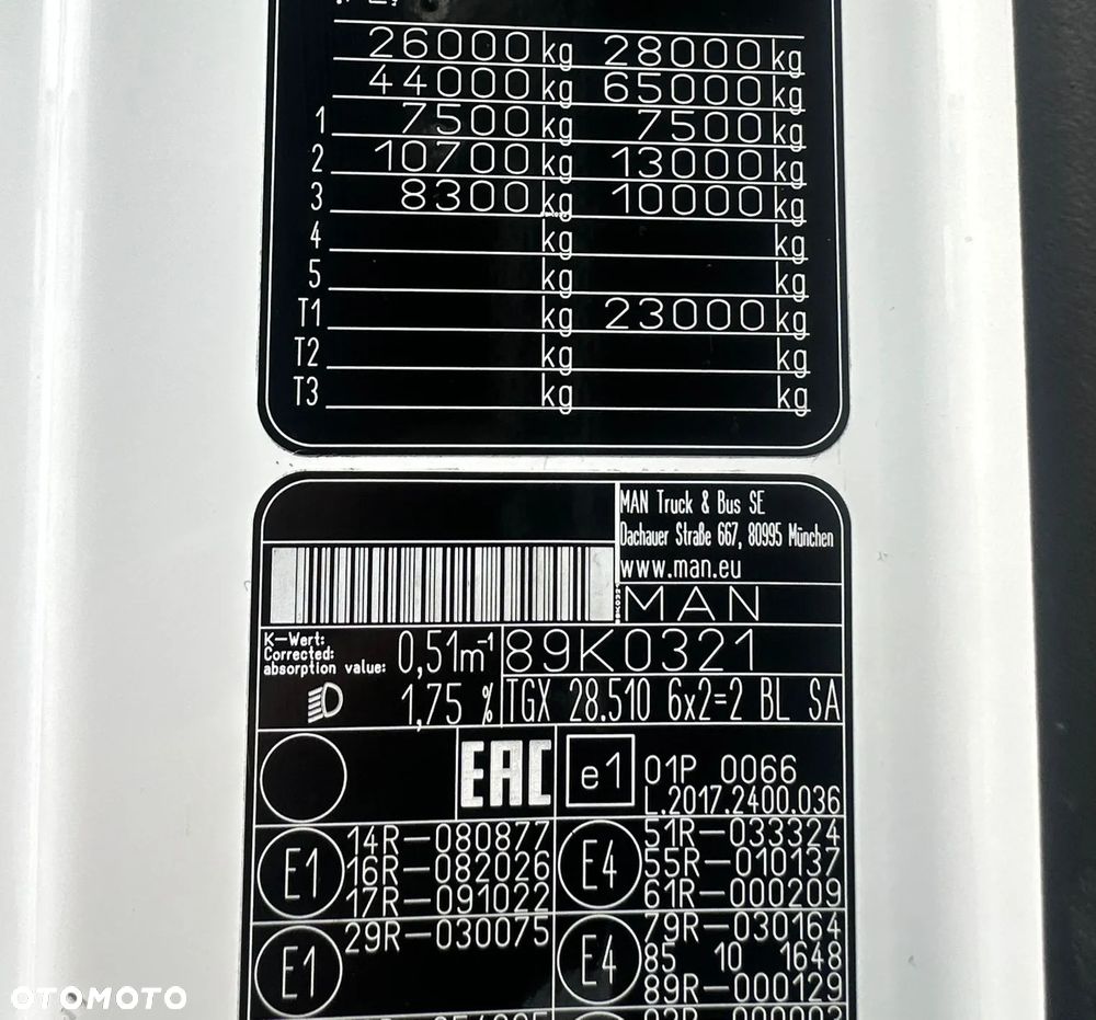 MAN TGX 28.510 6x2 / Kab. Sypialna / NOWE opony / DMC 65 t - 30