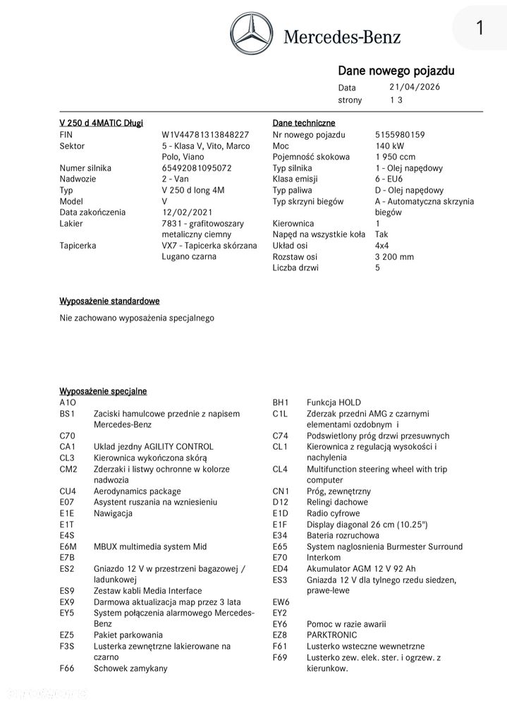 Mercedes-Benz Klasa V 250 d 4-Matic 9G-Tronic (d³ugi) - 9