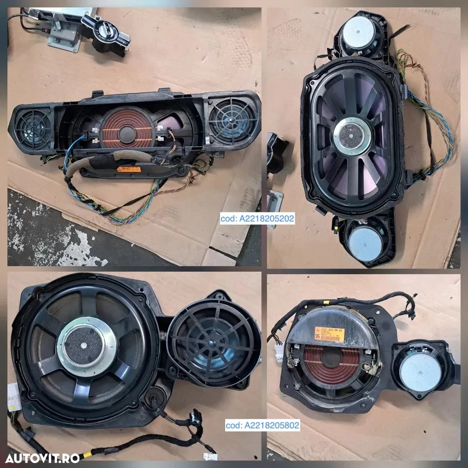Subwoofer harman/kardon SAM modul bluetooth amplificator audio ceasuri bord benzina cd player audio oglinda stg dr grila ventilatie calculator suspensie mercedes s class w221 2005-2013 - 2