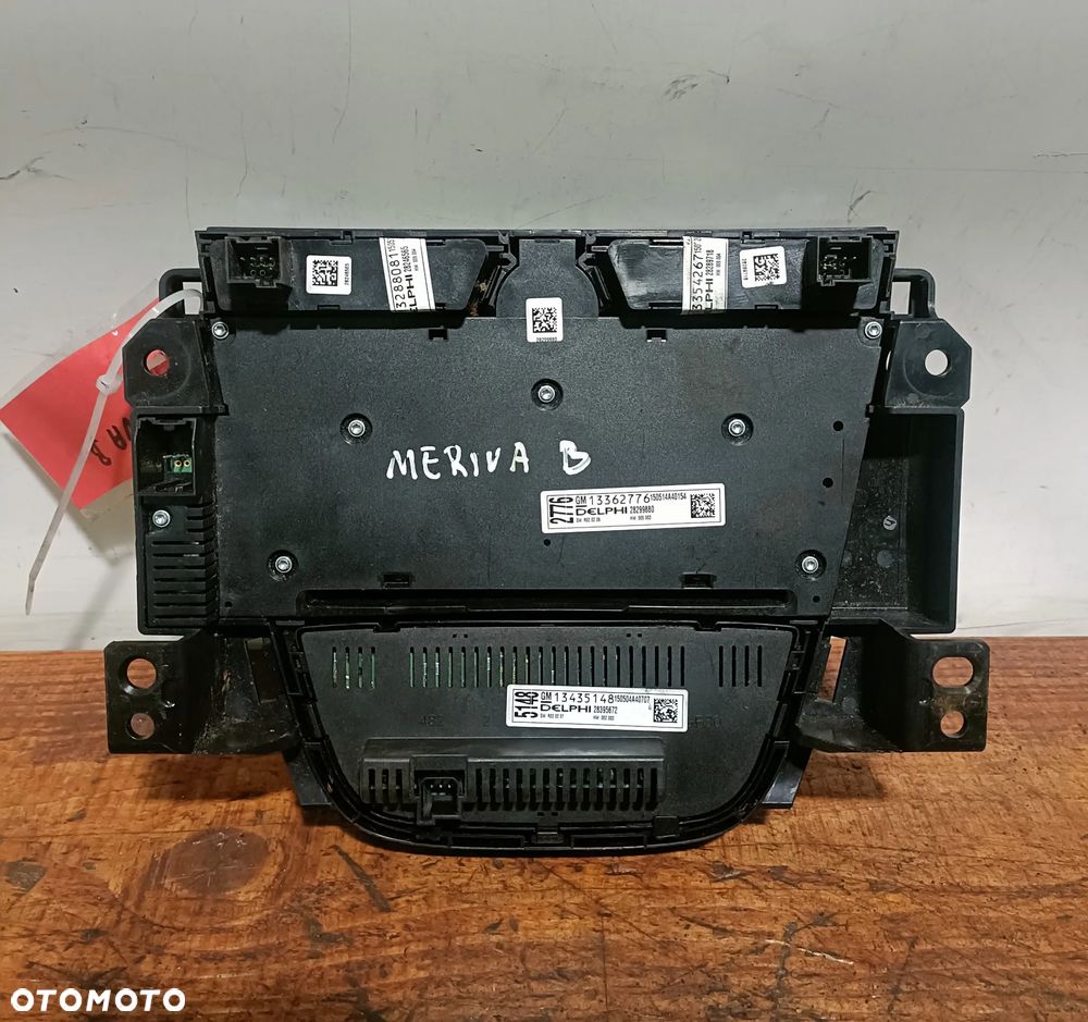 OPEL MERIVA B 10-17 r. panel radia 13362776 + PANEL KLIMATYZACJI 13435148 + - 3