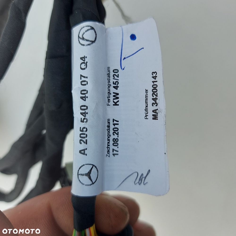 WIAZKA ZDERZAKA PRZOD PDC CZUJNIKOW RADARU MERCEDES C W205 ORYGINAL NOWA 2055404007 INSTALACJA PTS RADAR PRZEDNIA - 2