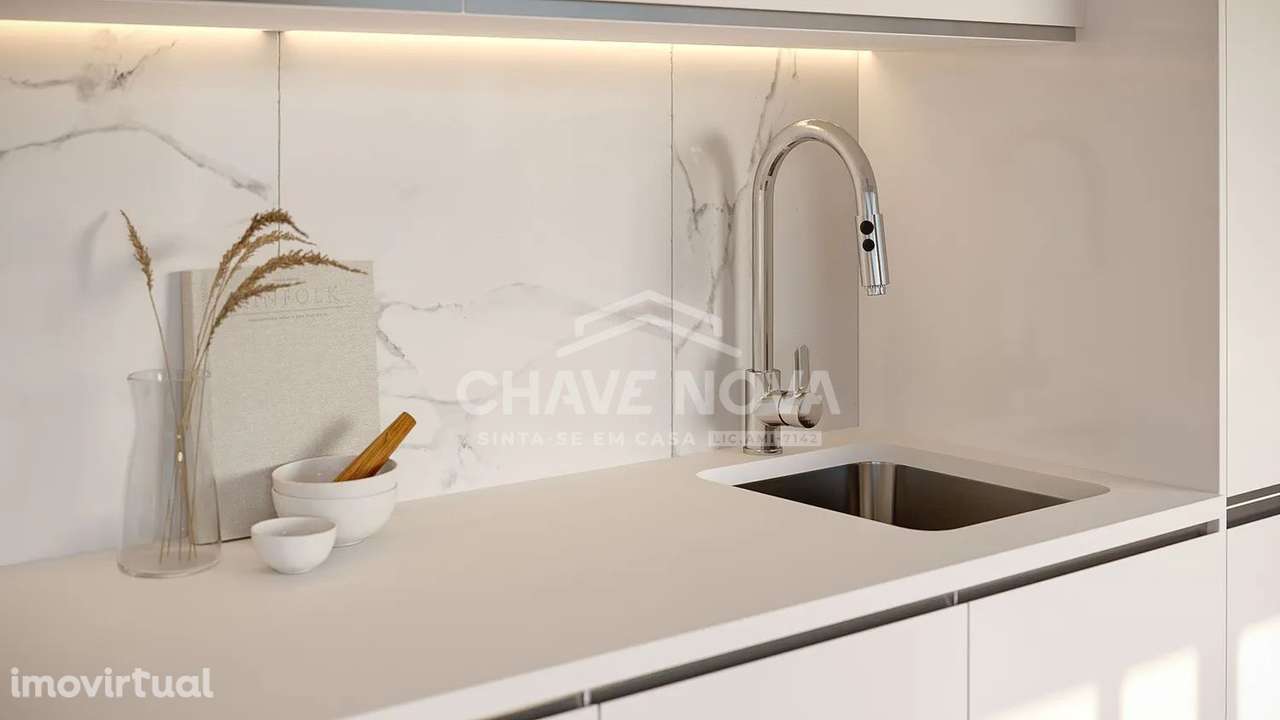 Apartamento T1 Novo c/Campo de Padel e Jardim em Canidelo - Grande imagem: 3/12