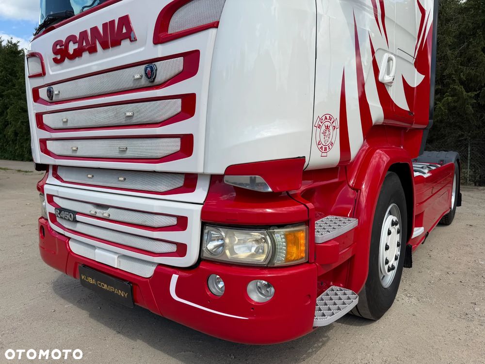 Scania R450 RETARDER / LED / KLIMA POSTOJOWA / MIKROFALA / ALUFELGI / ZBIORNIKI 1200 L / FULL SPOJLERY / NAWIGACJA / ŚLICZNA SCANIA / OD NOWOŚCI SPALANIE TYLKO 27 L / 11.2016 ROK !! - 9