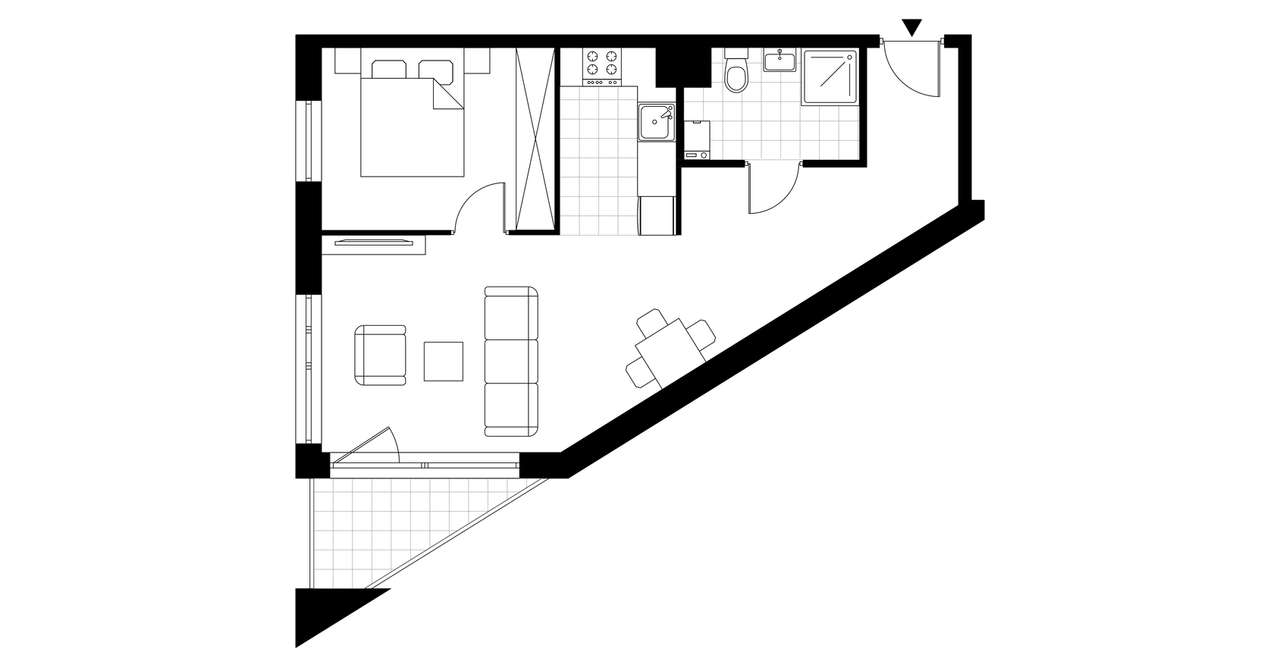 2-pokojowy apartament inwestycyjny 48m2 + loggia - Pełny obrazek: 4/9