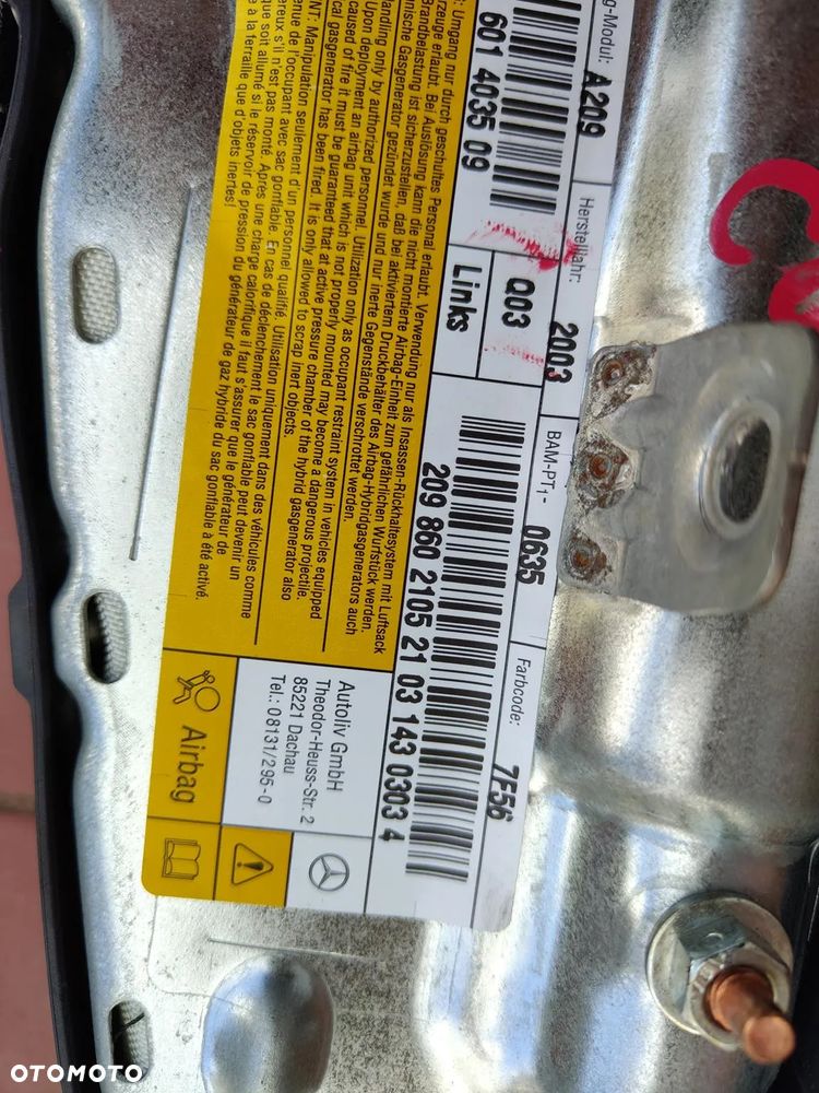 MERCEDES W209 CLK CABRIO PODUSZKA AIRBAG FOTELA PRAWA SZARA - 6