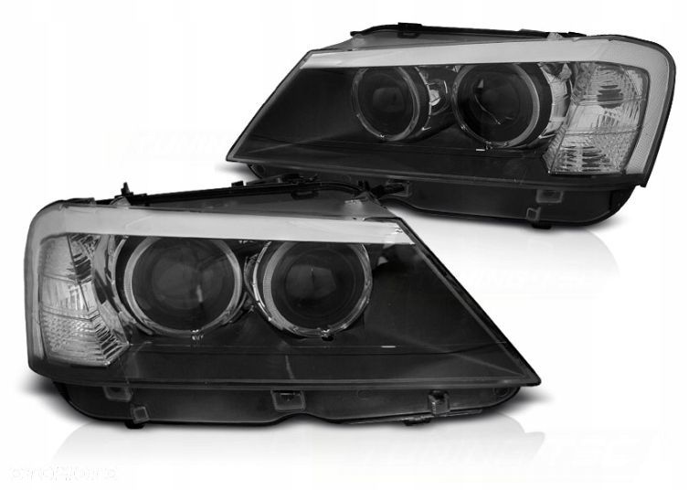 LAMPY BMW X3 F25 10-14R BIAŁE RINGI LED DEPO BLACK - 2