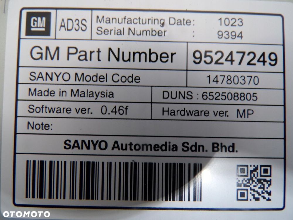 OPEL MOKKA A RADIO CD NAWIGACJA 95137306 U WYŚWIETLACZ 95247249 - 10