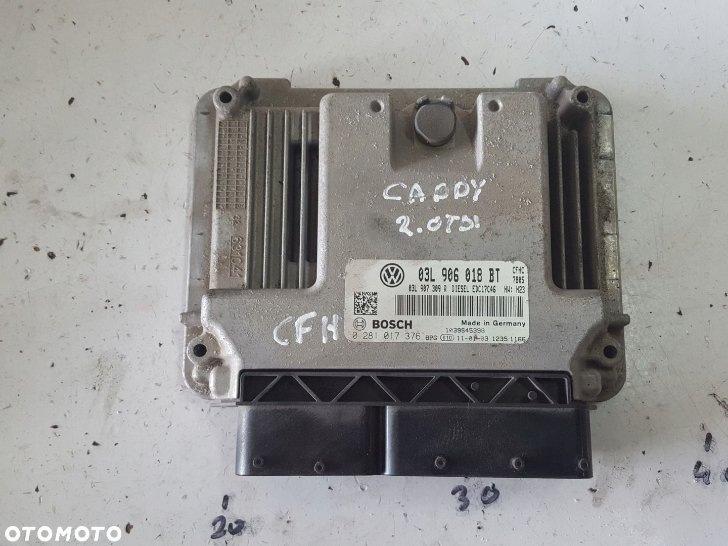 VW CADDY 3 III LIFT 2K 10-15r 2.0 TDI CFH KOMPUTER SILNIKA 03L906018BT - 1