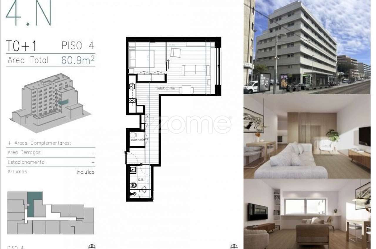 Apartamento T0+1 em Matosinhos Sul - Grande imagem: 4/4