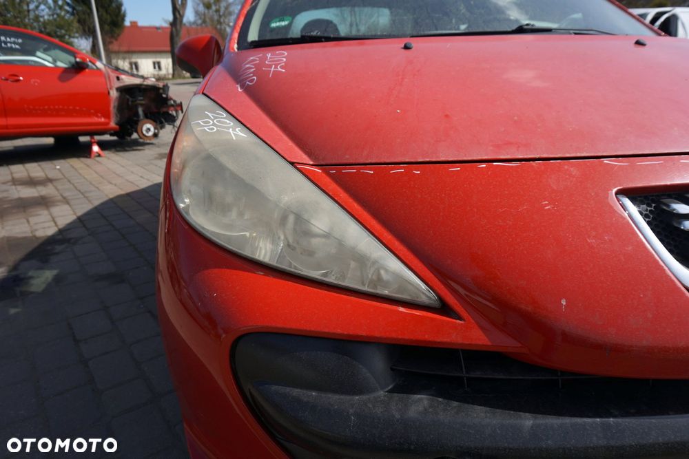 MASKA ZDERZAK BŁOTNIKI LAMPY 207  KKNB  PEUGEOT 2006-2009 CZERWONY PRZÓD KOMPLETNY - 36