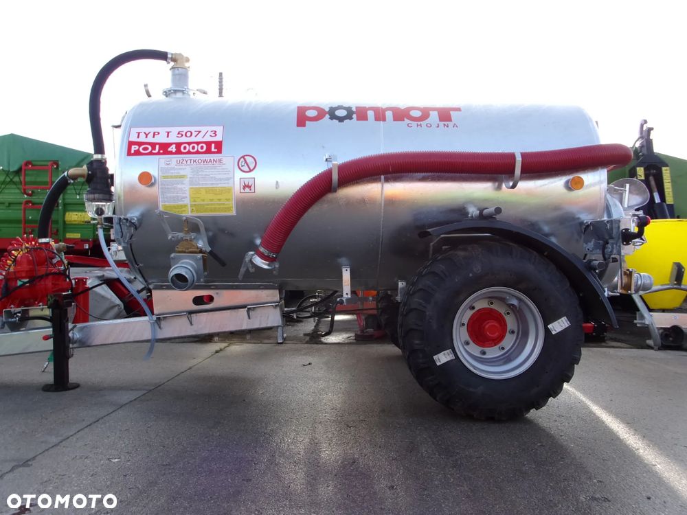 Pronar Przyczepa-Cysterna-Beczkowóz do transportu, przewozu, dostarczenia wody pitnej T507/5 POMOT 5000 Litró, Wóz Asenizacyjny POMOT T507/3 - 4000 litrów, nie Meprozet - 12