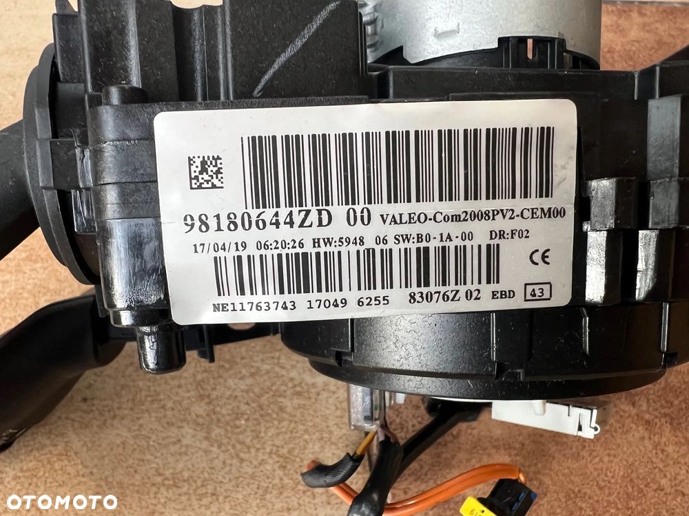 PRZEŁĄCZNIK ZESPOLONY PAJĄK TAŚMA ROGI PEUGEOT 308 T9 II LIFT 98180644ZD - 5