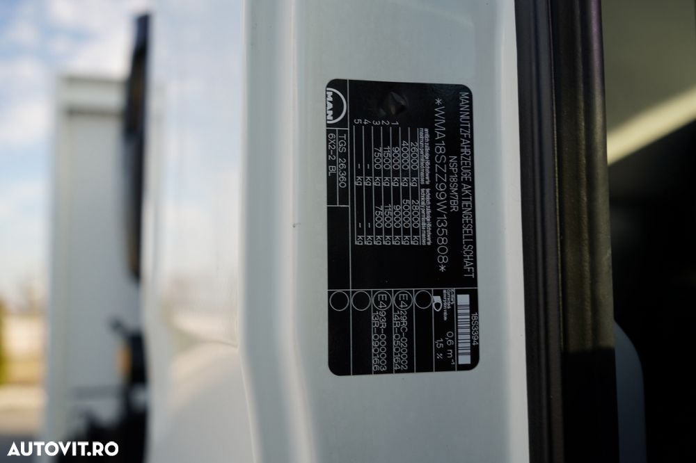 MAN TGS 26.360 / 6X2 / REMORCA AUTO + FASSI F 190A.22 / COMANDE HIDRAULICE / TROLIU / - 35