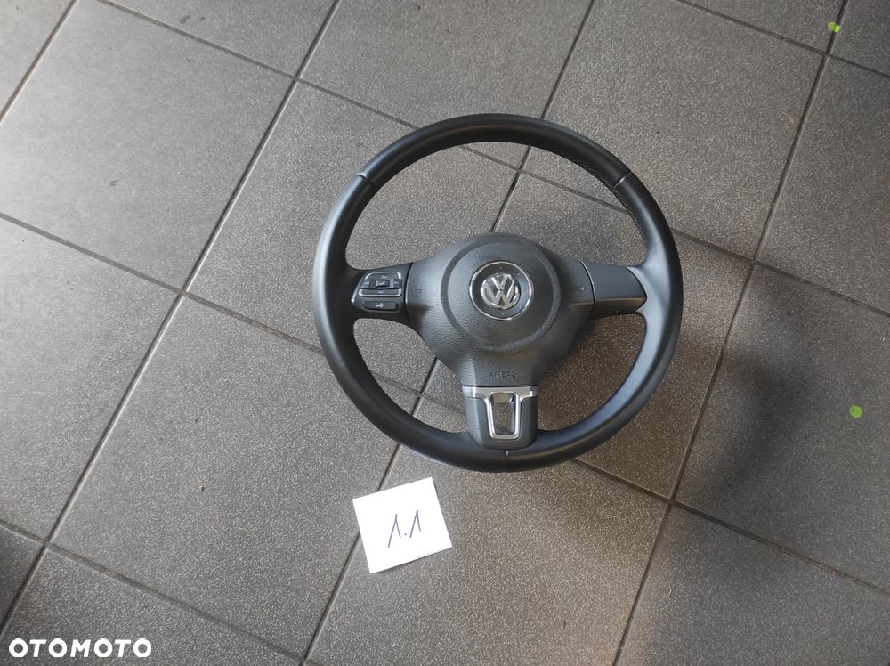 KIEROWNICA 3 RAMIENNA MULTIFUNKCJA SKÓRA SKÓRZANA VW SIROCCO CADDY GOLF 5 6 PASSAT B6 B7 CC POLO 5 6 EOS TOURAN UP KOMPLET WYSYŁKA !!! - 1