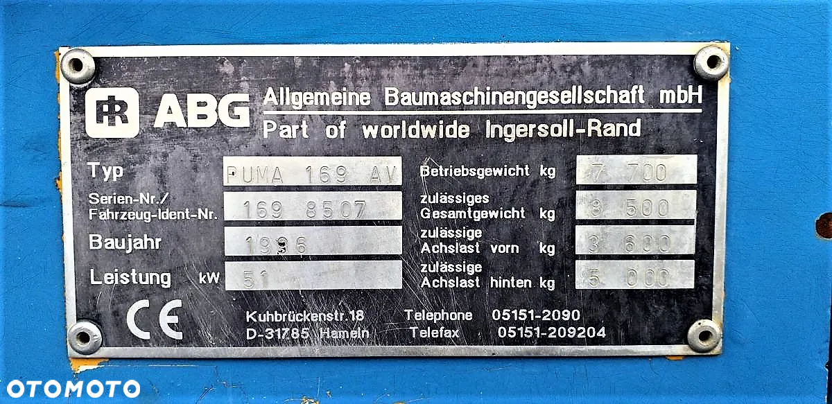 ABG WALEC TANDEMOWY KOMBINOWANY STALOWO - GUMOWY ABG PUMA 169 AV - 39
