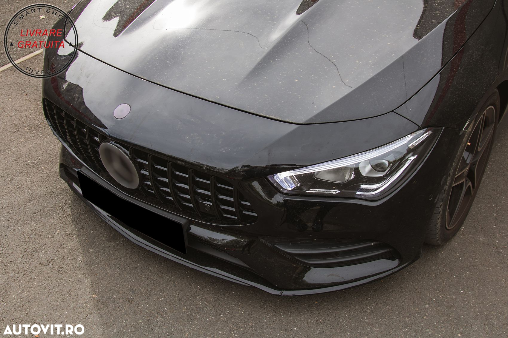 Grila Centrala Mercedes CLA X118 C118 (2019-up) GT-R Panamericana Design Negru Luc- livrare gratuita - 12