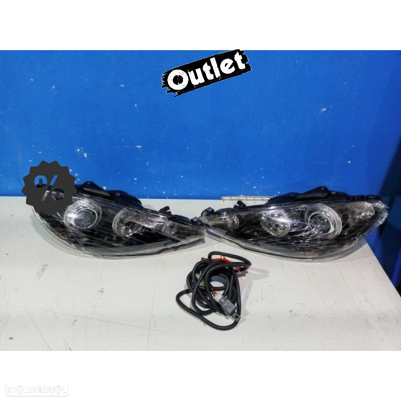 R150669C2 FARÓIS OPTICAS PARA PEUGEOT 206 98-09 ANGEL EYES FUNDO PRETO - 6