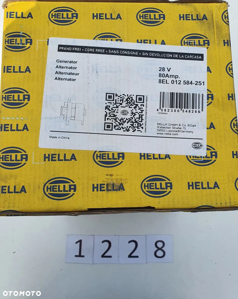 Alternator 28 V, 80 A, Hella 8EL 012 584-251, MAN TGA, TGX, TGS, TGM, TGL - 6
