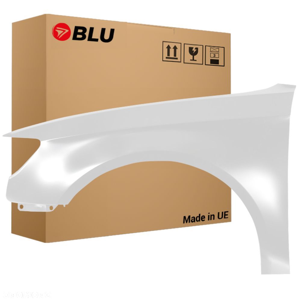 BLU Błotnik Audi A6 C7 LY9C Lewy Biały 2011-2018 przód IbisWeiss