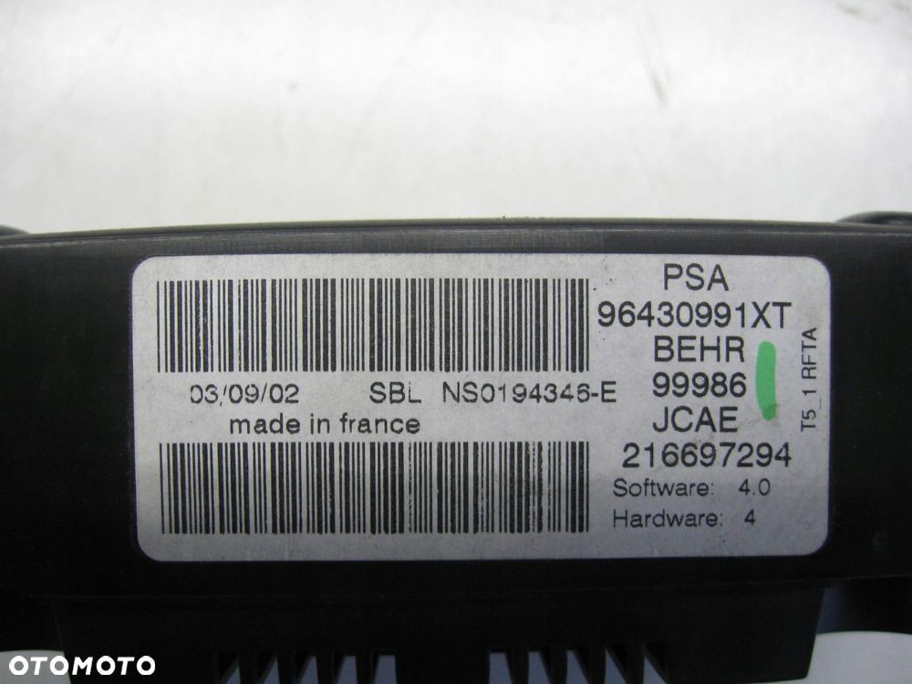 panel sterowania klimatyzacji 307 96430991xt # - 2