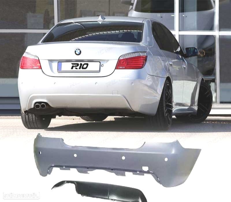 PARÁ-CHOQUES TRASEIRO BMW E60 SEDAN 03-07 COM PDC LOOK M - 1