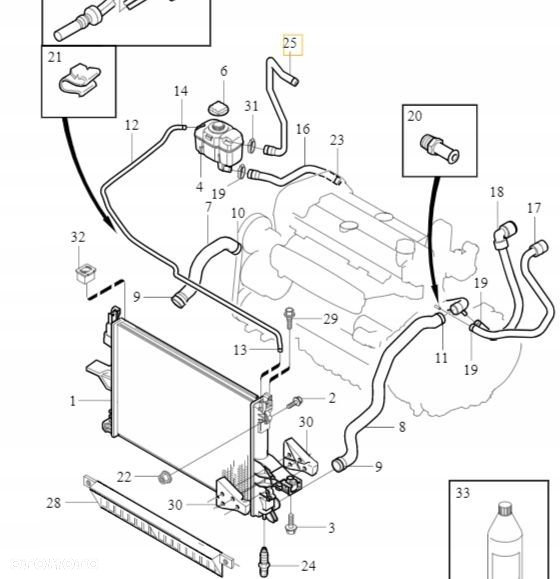 VOLVO XC90 2,9T przewod zbiornika wyrownawczego OE 30680932 - 3